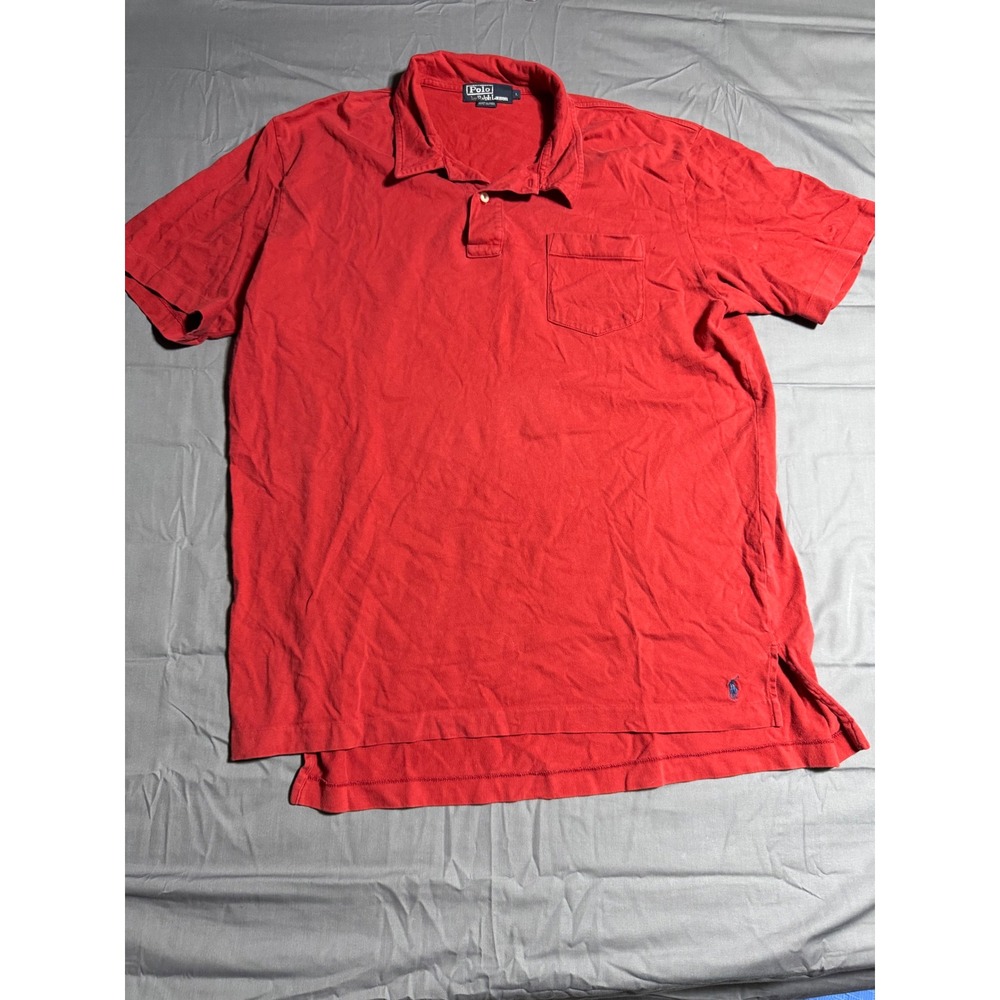 Polo Ralph Lauren Polo Shirt Mens Large Red Good Short Sleeve Pocket Pony Logo